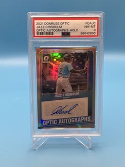Jazz Chisholm 2021 Donruss Optic Autographs Holo - PSA 8