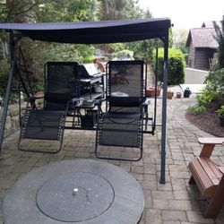 Adult Swing Set With Drink Holders Covered