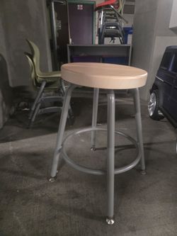 Wood and metal stool