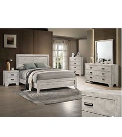 4- Pc Bedroom set Dresser,Mirror Nightstand (1) Queen size bed frame Not including Mattress and Box Sp