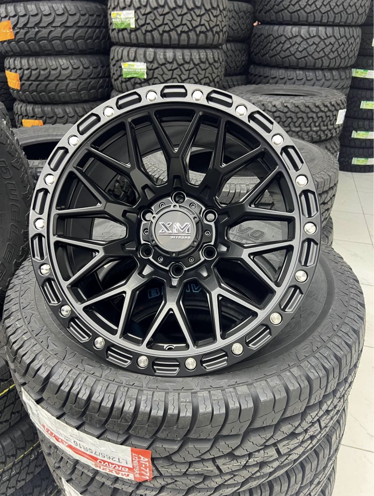 Xtreme Mudder XM704 17" 6x139.7 Semi Matte Black Wheels Fits CHEVY GMC TACOMA 4RUNNER FJCRUISER