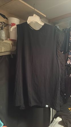 Russell Athletic Men's Black Cotton Muscle Shirt Tank Top - Size XL