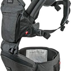 MiaMily Hipster Plus Hip Seat Baby Carrier - 6 Carry Positions - Newborn to Toddler - Lumbar Support - Charcoal Grey