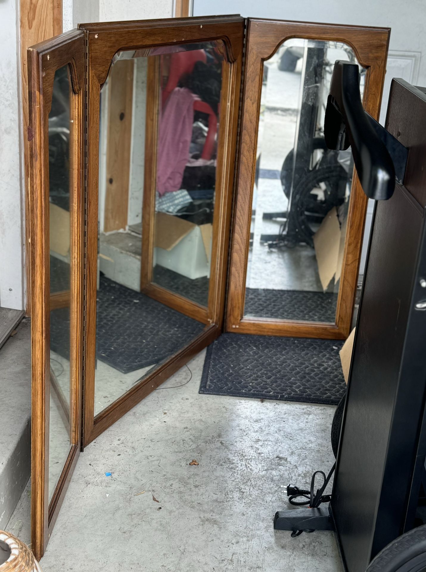 Vintage Trifold Mirror