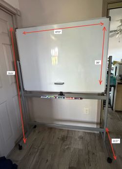 Large Double-Sided Whiteboard on Rolling Stand