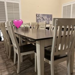 Beautiful Dining Table &10chairs Wood