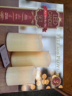 Fitz&floyd Led Real Wax Candle Set With Remote 