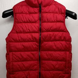 Crazy 8 Kids  L(10-12) RED Puffer Vest Zip Sherpa Pockets Gymboree 