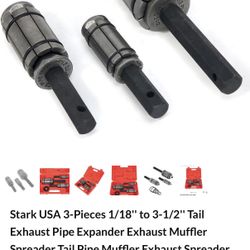 Stark USA 3-Pieces 1/18'' to 3-1/2'' Tail Exhaust Pipe Expander Exhaust Muffler Spreader Tail Pipe Muffler Exhaust Spreader Kit with Case26006