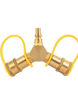 GASPRO 1/4" RV Propane Quick Connect Fittings Y Splitter for RV