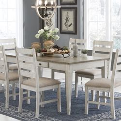 Gorgeous Ashley Furniture Skempton Dining Room Set With 6 Cushioned Chairs 
