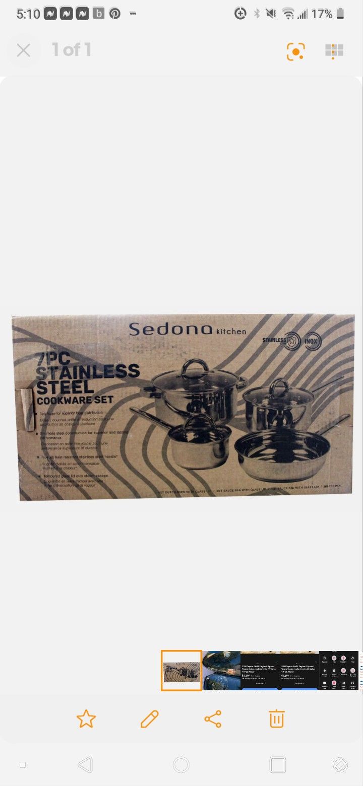 Sedona 7 Pc stainless Steel Cookware Set
