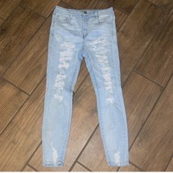 Rue21 light blue distressed jeans