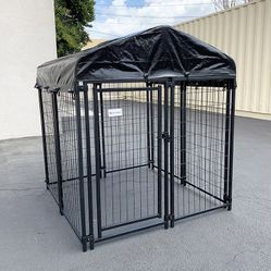 $170 (New in box) Heavy duty kennel with cover dog cage crate pet playpen (4’l x 4’w x 4.5’h)