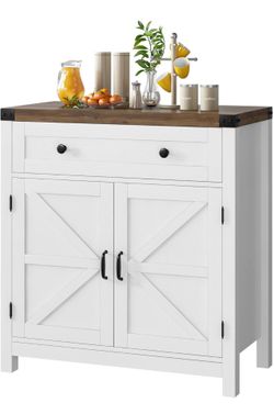 Whites Farmhouse Coffee Bar Cabinet Kitchen Island