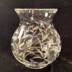 Vintage Crystal-Cut Floral Heavy Candleholder Shade (Height: 7”)