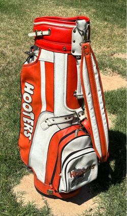 Hooters Leather Golf Bag w/ rain/head cover