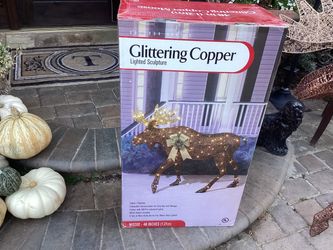 Outdoor lighted Christmas Moose