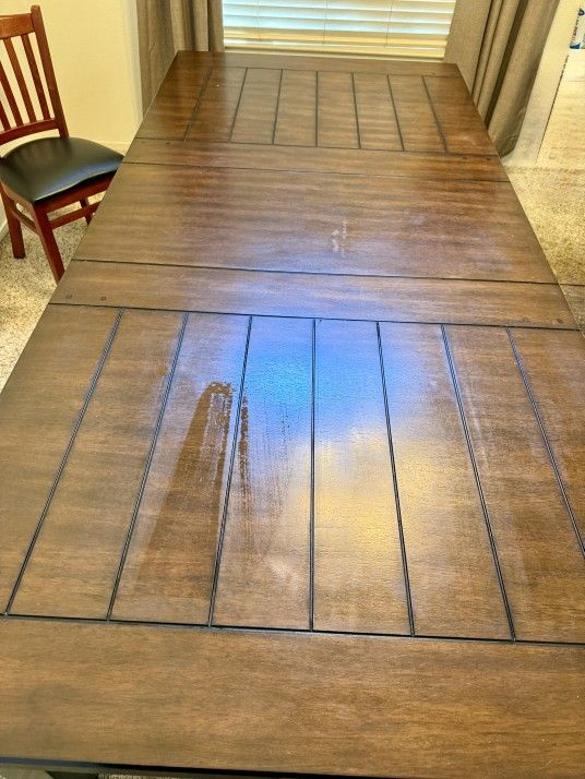 Solid Hardwood Ashley Dining Table & 6 Ultra-Durable Chairs – Great Value!