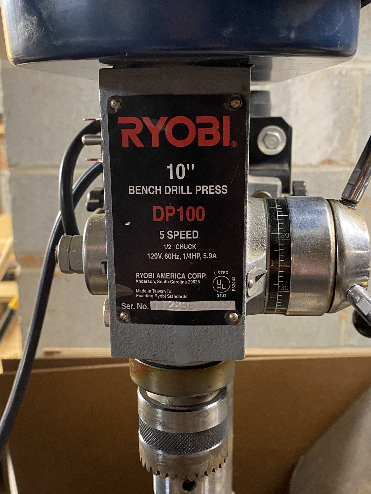 10 Inch Ryobi Drill Press DP 100