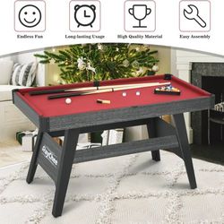 Pool Table 4.5ft Portable Billiard Table for Kids and Adults, Mini Billiards Game Tables W/ 2 Cue Sticks, Full Set of Balls
NEW