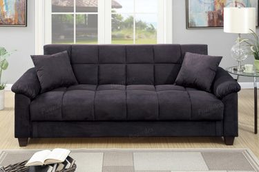 Brand new 84" x 44" grey microfiber storage sofa futon
