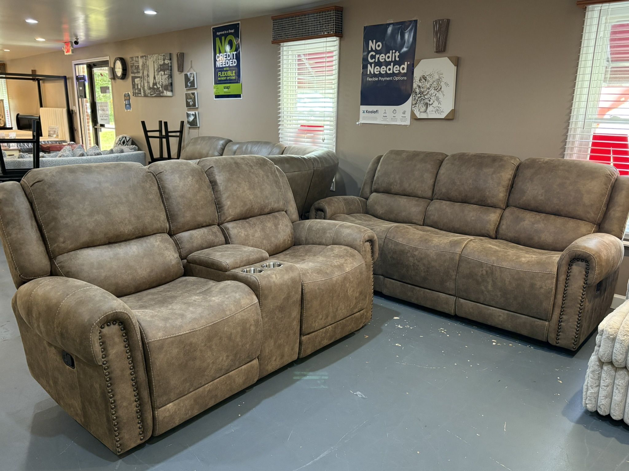New Reclining Sofa & Loveseat Set