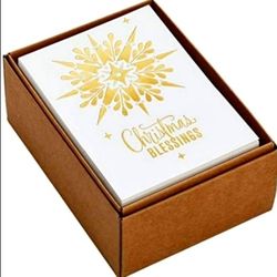 Hallmark Boxed Christmas Cards Assortment, Gold Foil (48 Cards w/ Envelopes)