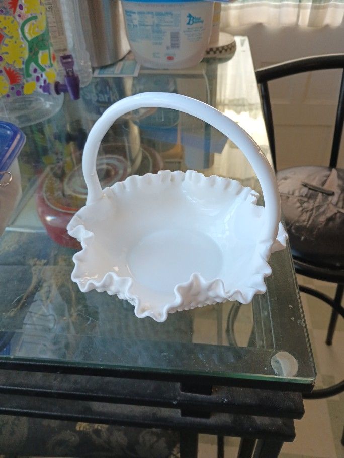 Fenton Hobnail Candy Basket