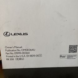 Lexus Rx 350 Owners Manual 