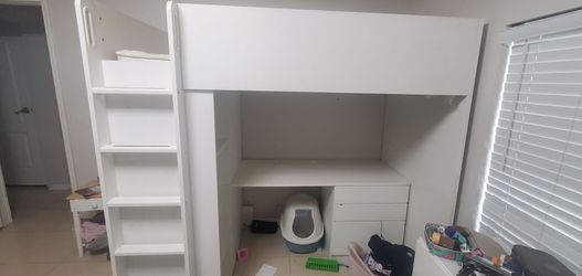 Ikea Loft bed/ with desk and 4 drawers