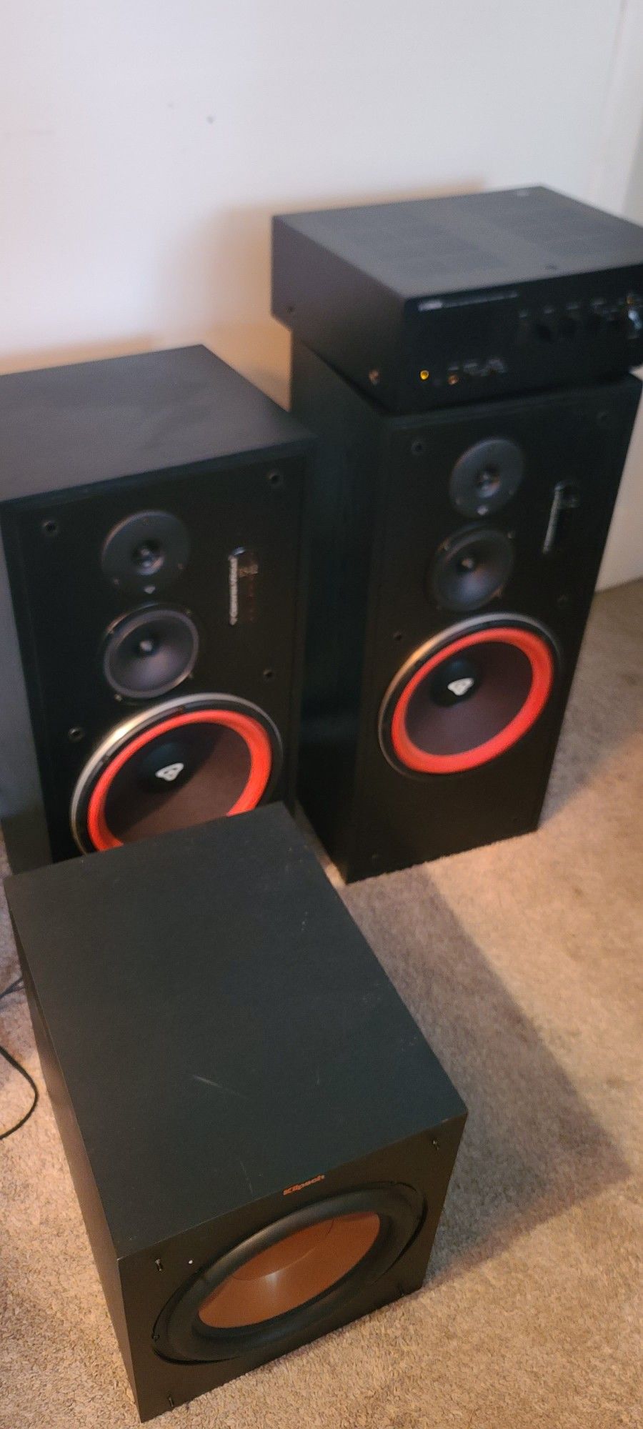 Speakers, Amp And Sub. Cerwin Vega, Klipach and Yamaha