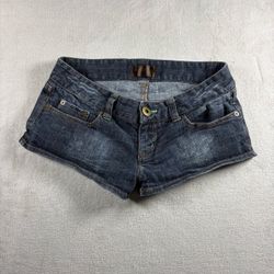 Hollister Style Micro Mini Low Rise Shorts Size 30 Blue Y2K Hottie Booty Surf#2A