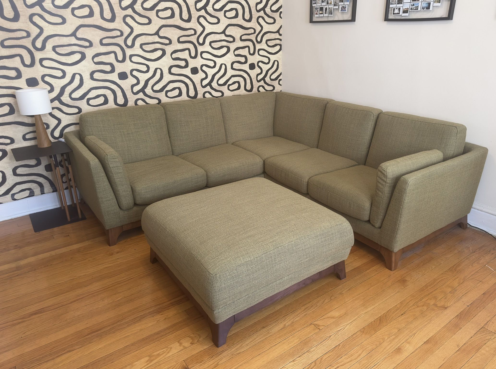 Mid Century Sectional with Ottoman — Article Ceni 88" Sofa