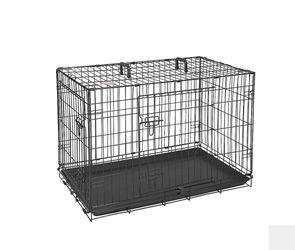 Top Paw Double Door Folding Wire Dog Crate with Divider Panel