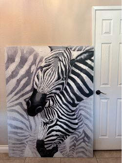 Large Zebra Canvas Wall Art