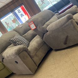 Reclining sofa and reclining chair 1099 brand new both pieces
