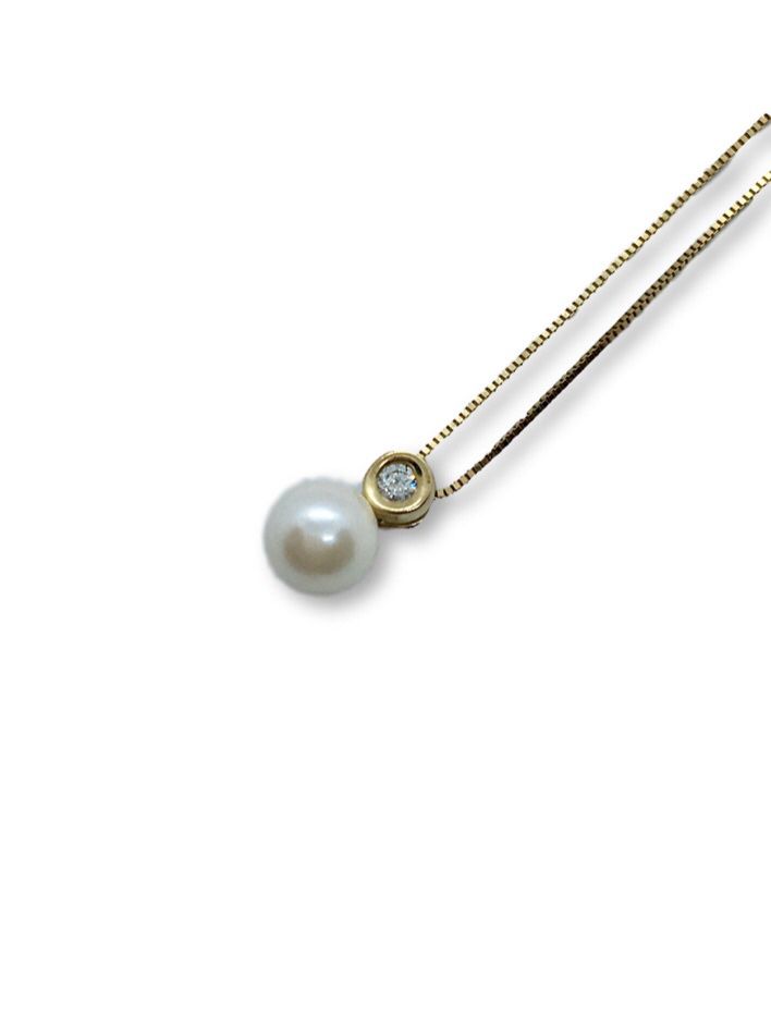 10k/14k Pearl / Diamond Necklace