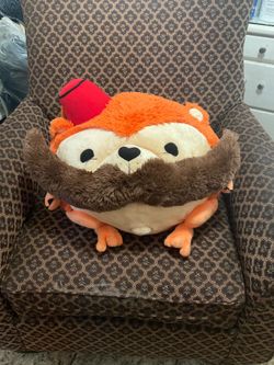 Squishable fuzzy x andrew bell massive mustache plush pillow retired orange
