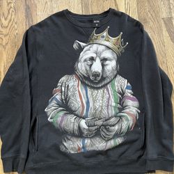 NOTORIUS B.I.G. Bear In COOGI Mash Up sweatshirt ROOK Men’s Large Blue Hip Hop XL