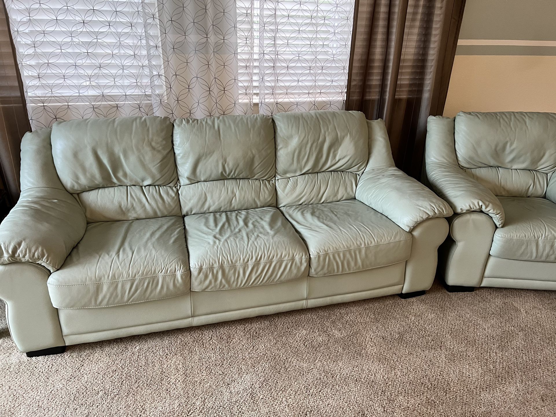 Leather Couch Set (3 Items)