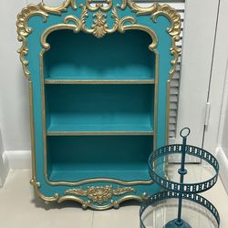 Gorgeous hand painted shelf and tea stand 😍