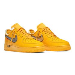 Brand New Nike Air Force 1 Low OFF-WHITE University Gold / Lemonade Size 15