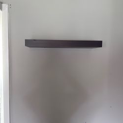 Set Of 2 Dark Brown Wooden Shelves