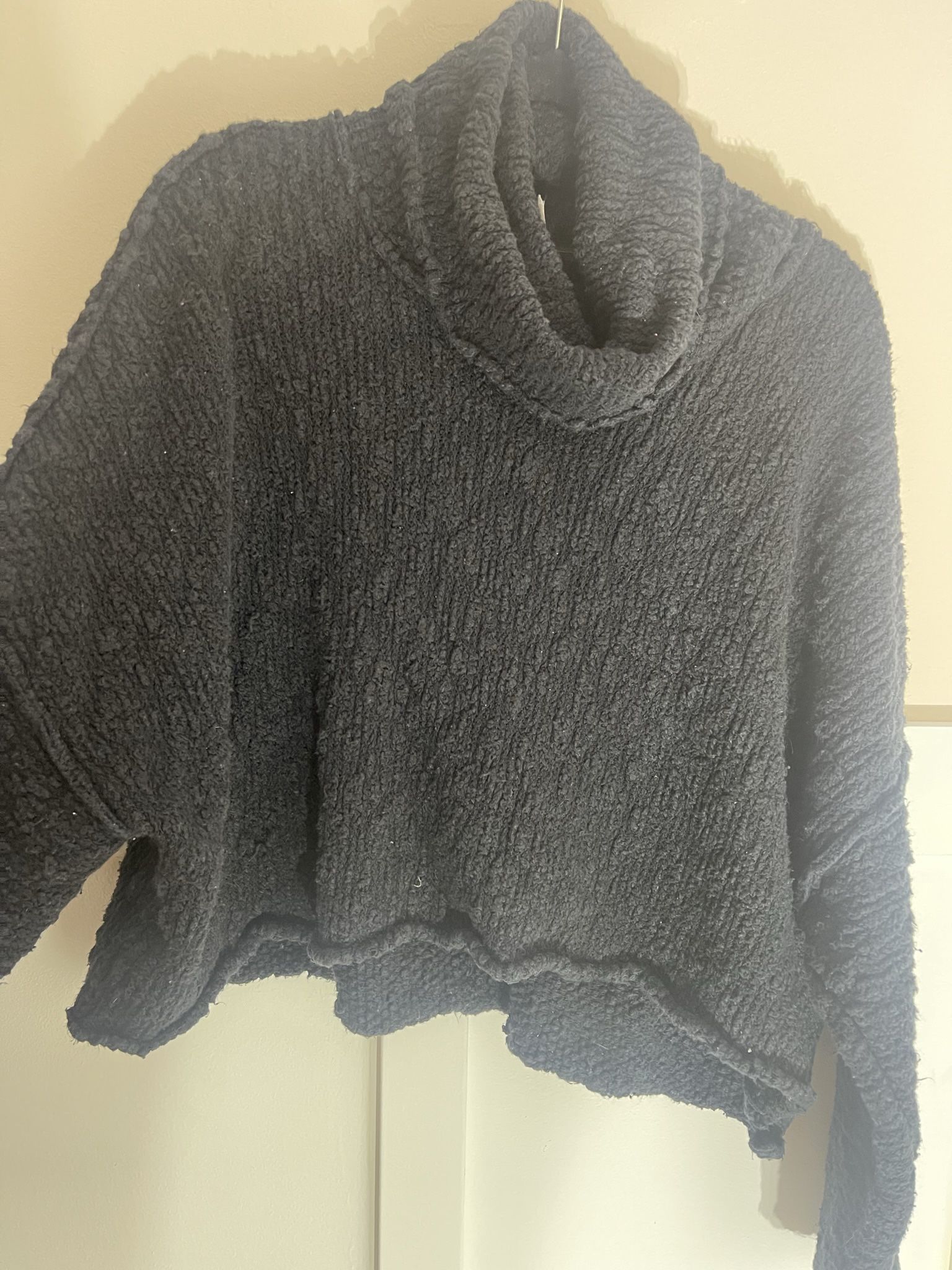 Free People Black Cowl Neck Sweater Womens large