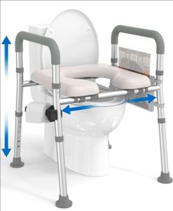 BRAND NEW HOMLAND Raised Toilet Seat with Handles – Adjustable – 400 lb Capacity