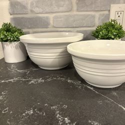 OB 3 - set of 2 White Nesting Bowls - Simi Valley 