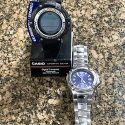 2 new watches, CASIO and TIMEX ($45 For both). Or $30 each.