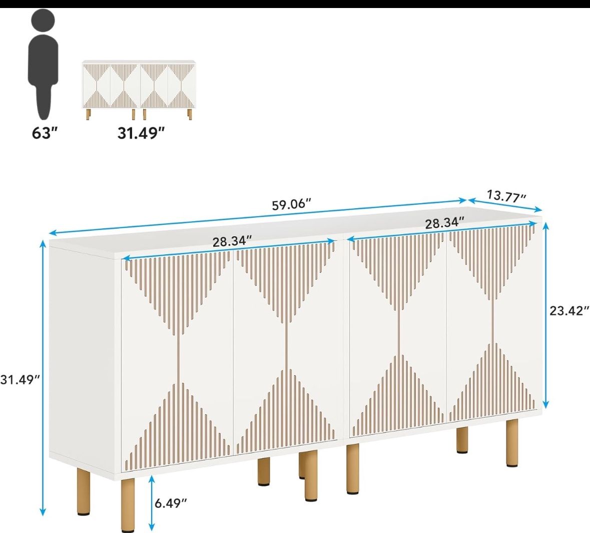 2 Cabinets With Modern Design On Front Panel