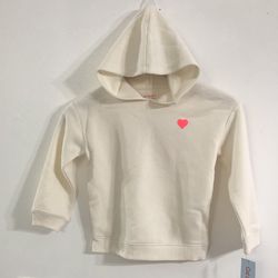 Baby girl Hoodie heart All The Love graphic pull over long sleeves beige.4T